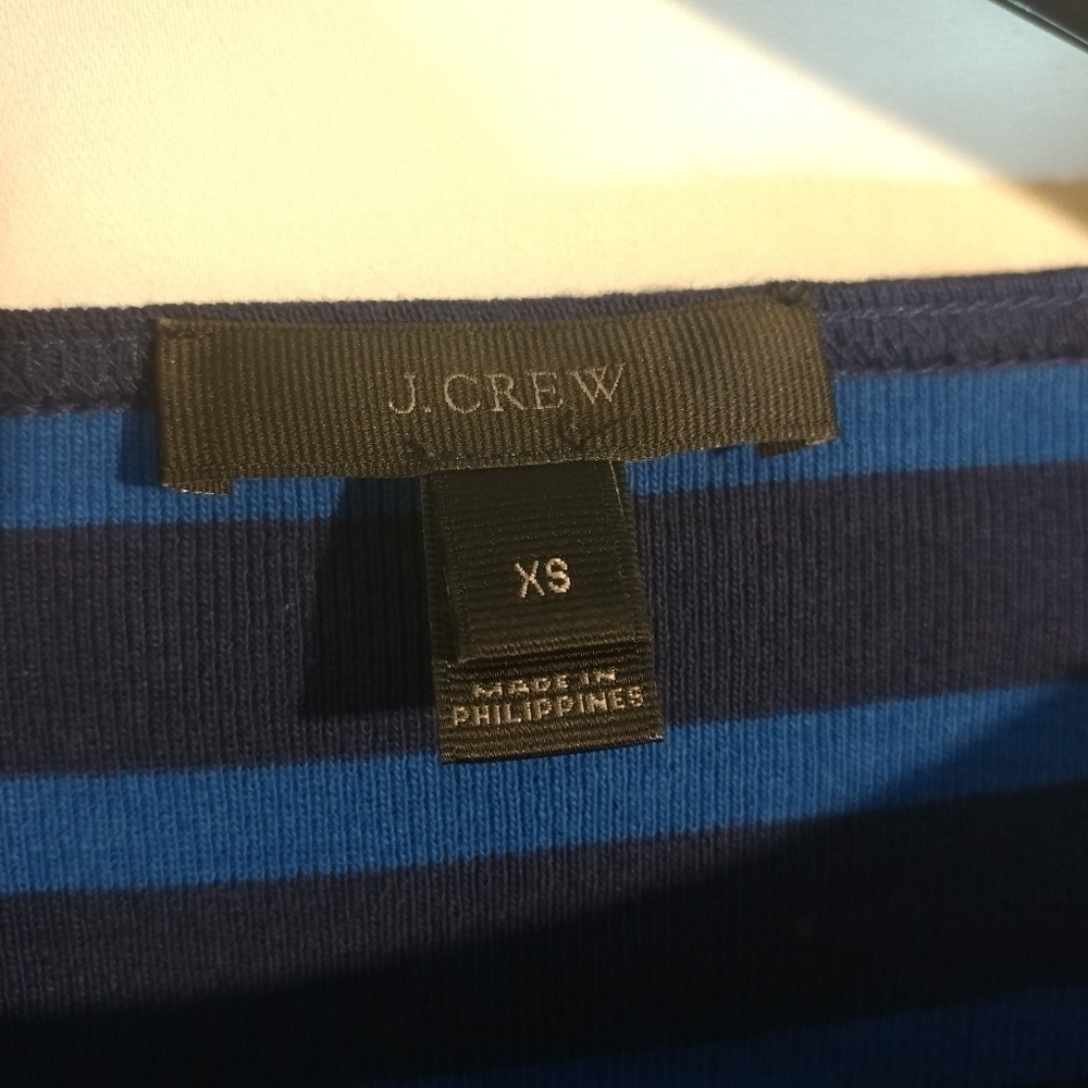 J.Crew Blue Striped Bell Sleeve Cropped Sweater - Picture 7 of 8